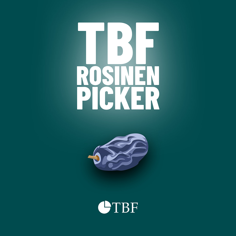 TBF Rosinenpicker Podcast Cover Bild zeigt Rosine und Titel