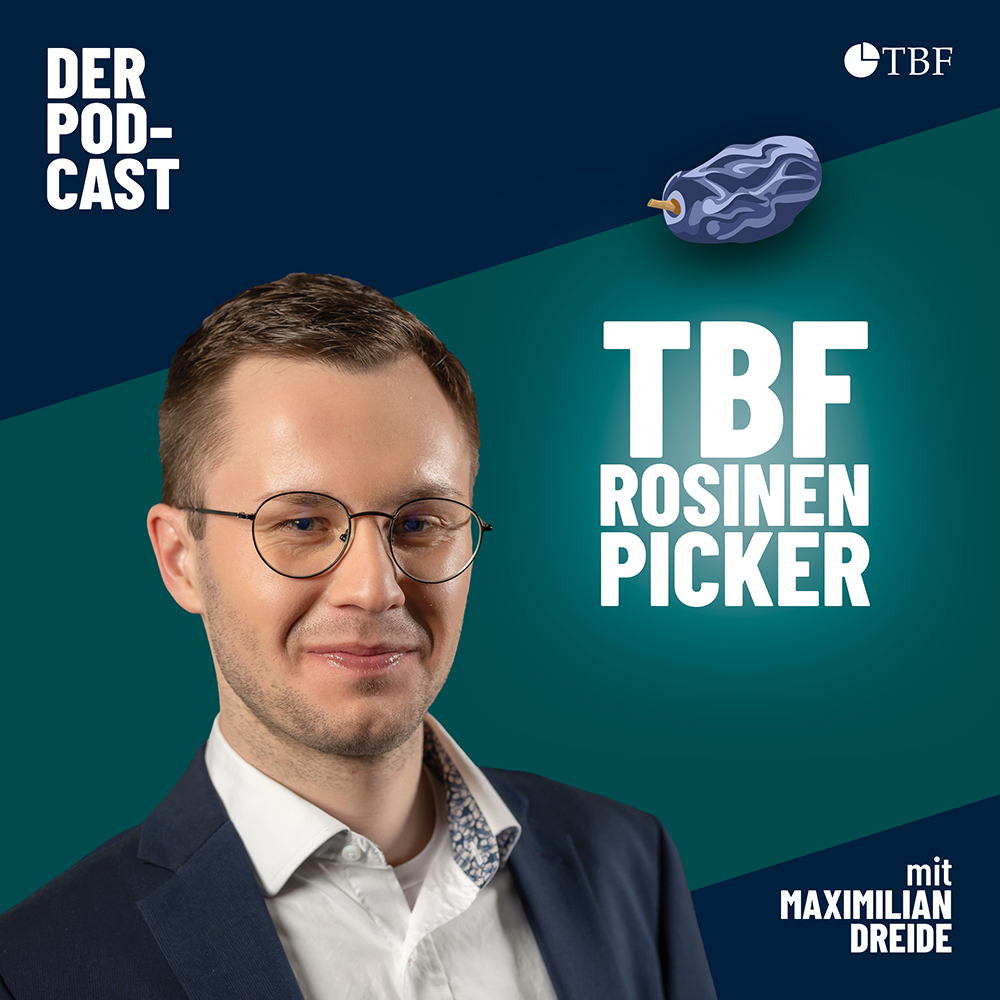 TBF Rosinenpicker Podcast Cover Bild zeigt Maximilian Dreide